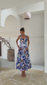Reba Maxi Dress - Donatella Azure