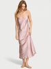 Satin Sheer Stripe Long Slip Dress