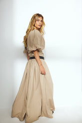 Cotton Puff Sleeve Maxi Dress