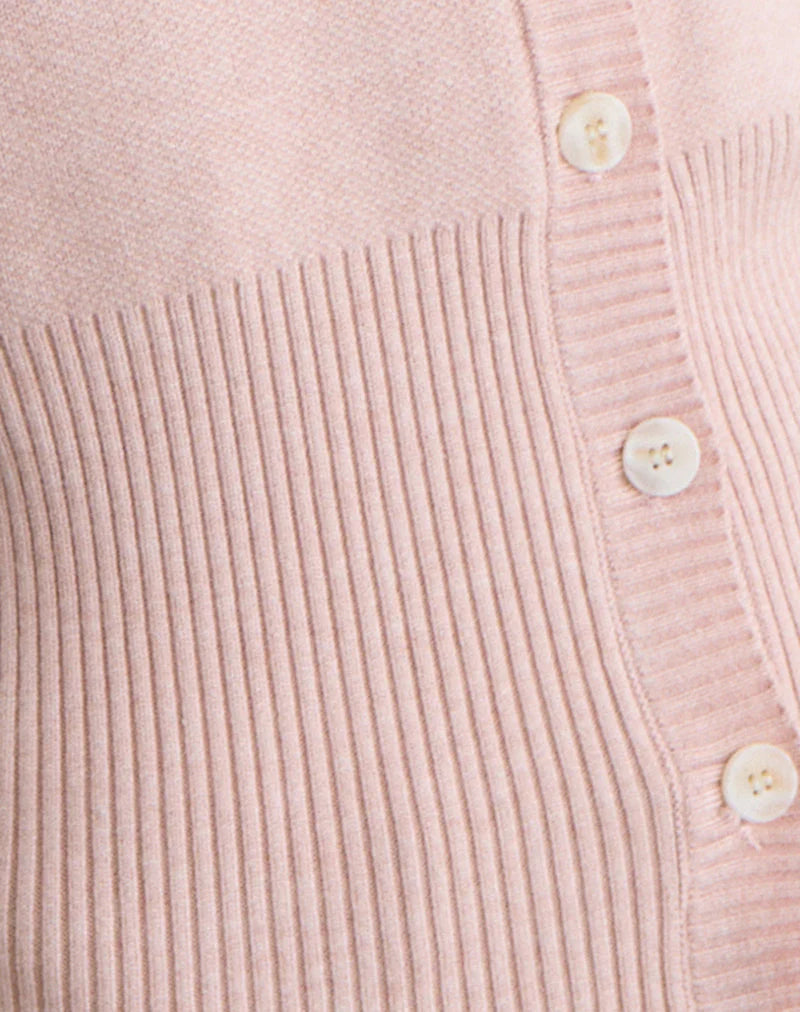 Subra Long Sleeve Cardigan in Pink