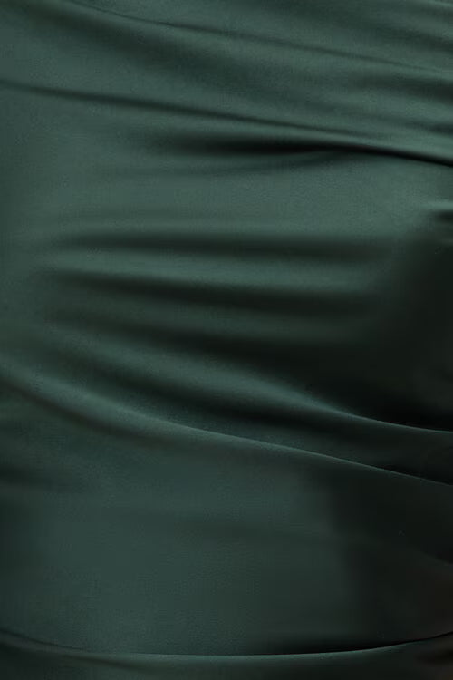 Jayde Stretch Satin Maxi Dress-Scarab Green