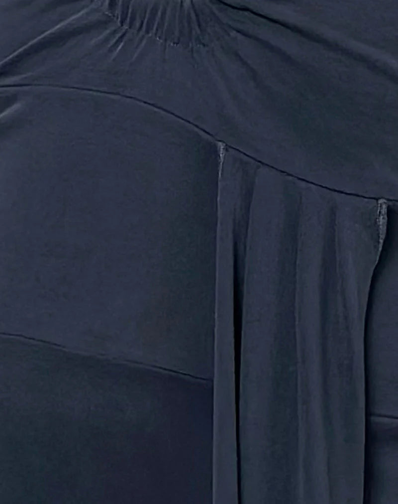 Ryoko Maxi Dress in Cupro Ocean Storm