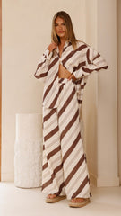 Torrey Wide Leg Pants - Cream/Cacao