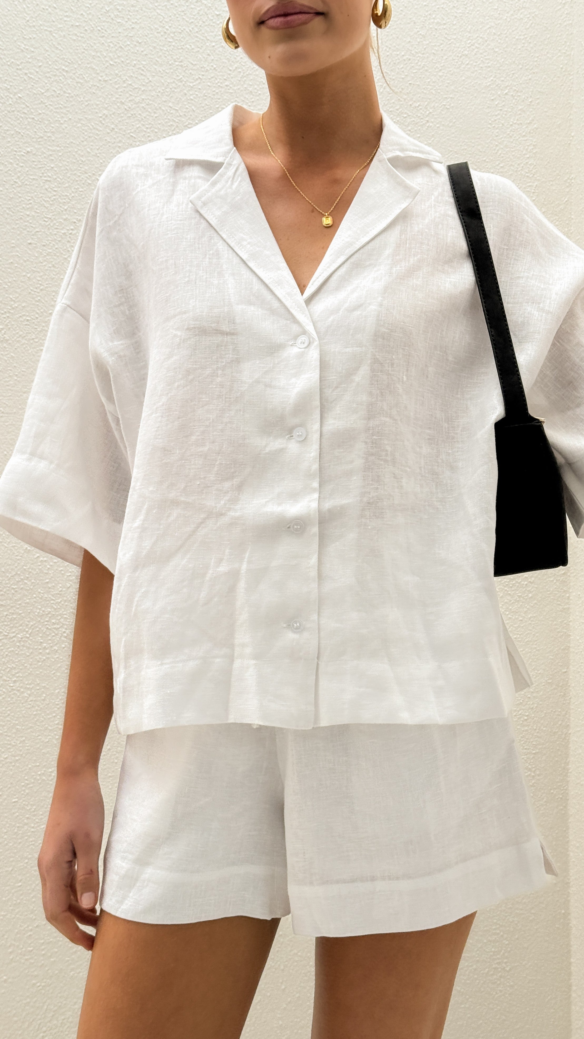 Luna Button Up Shirt - White