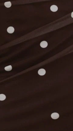 Zariah Mini Dress - Brown / White Polka Dot