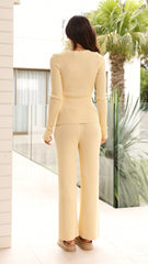 Lyra Ribbed Pants - Yellow