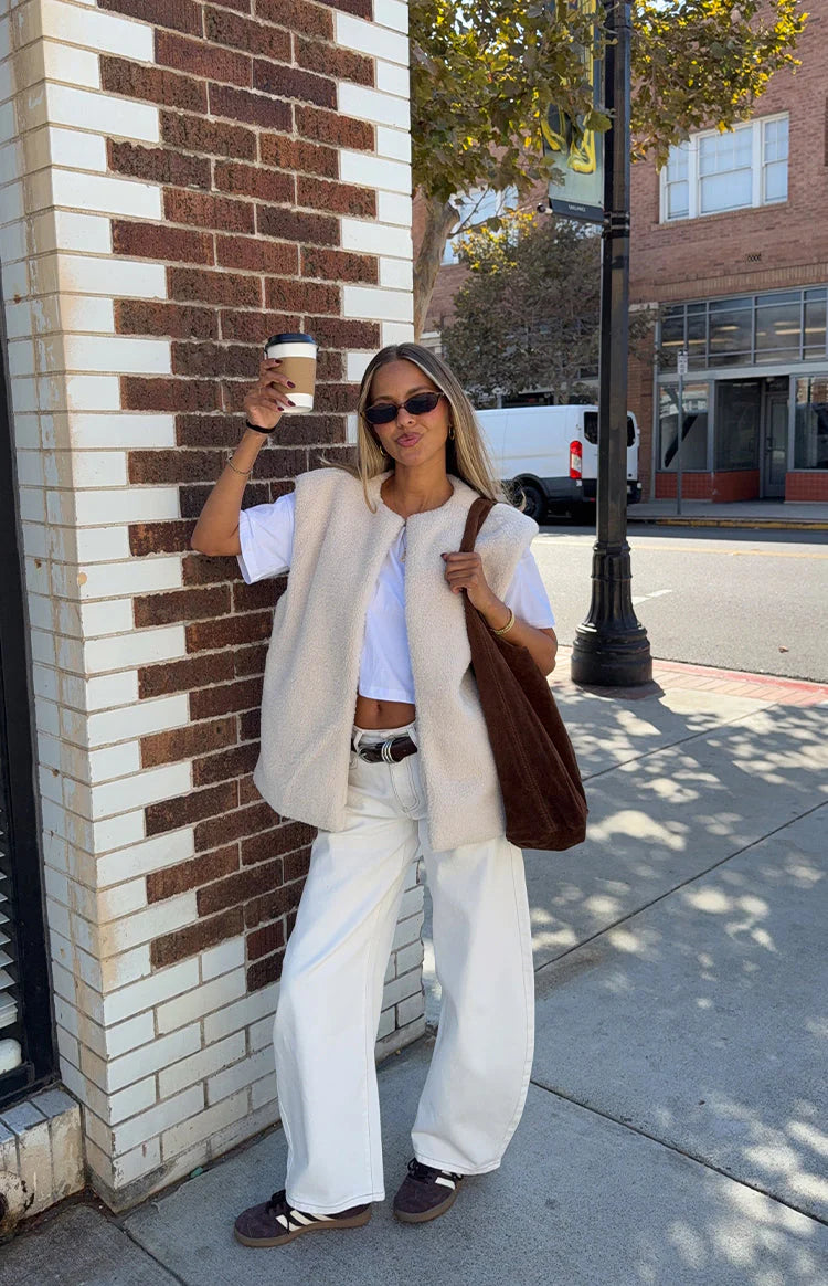 Summi Cream Teddy Fleece Vest